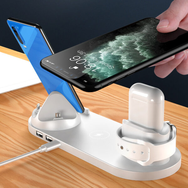 Wireless Charger For IPhone Fast Charger For Phone Fast Charging Pad For Phone Watch 6 In 1 Charging Dock Station - Image 3