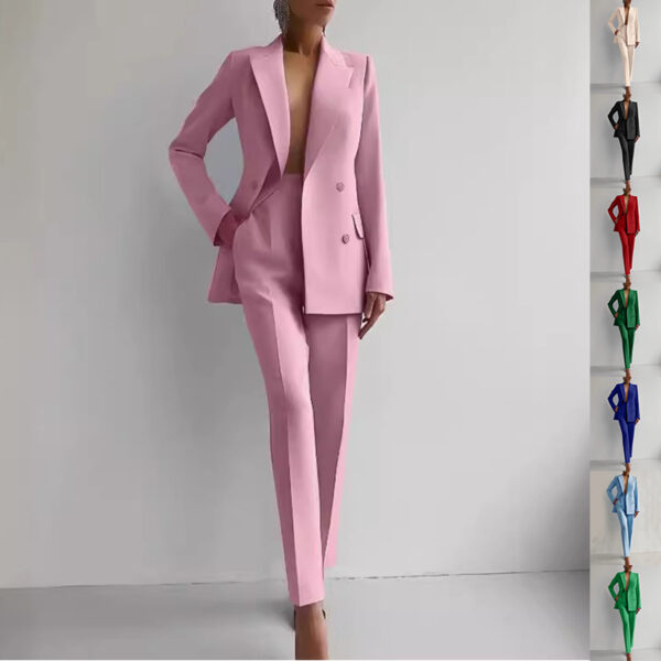 Casual Suits Fashion Long Sleeve Single-breasted Jacket Top And Slim Fit Trousers Women's Business Suits