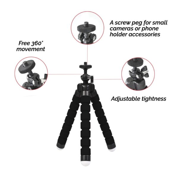 Flexible Small Octopus Mount Mini Tripod Bluetooth Remote Stand Holder I Phone - Image 2