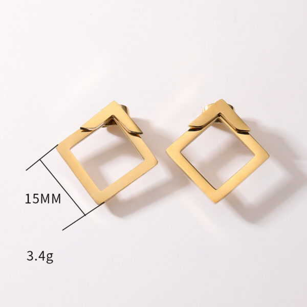 Women's Simple European And American Style Square Geometric Earrings For Women Trendy Simple Metal Ear Jewelry Accessories - Image 7