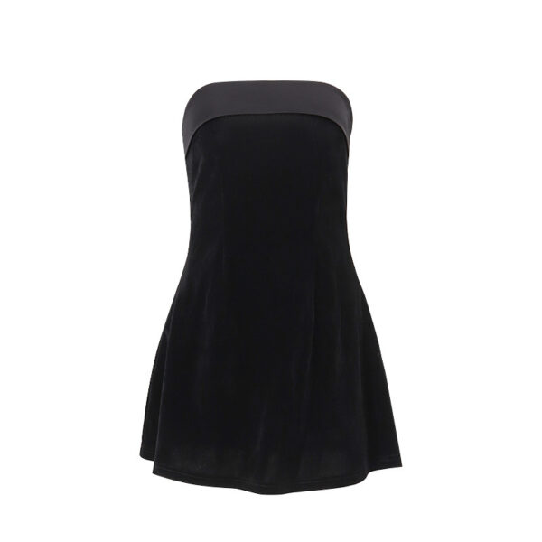 Ins Slim Tube-top Dress Fashion Zipper A-line Short Dresses Party Evening Clothing For Women - Image 6