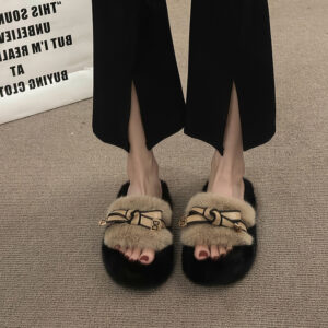 Versatile Furry Cotton Slippers For Womenperfect For Fall And Winter Wear