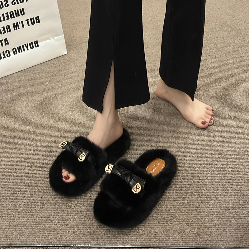 Versatile Furry Cotton Slippers For Womenperfect For Fall And Winter Wear - Image 2
