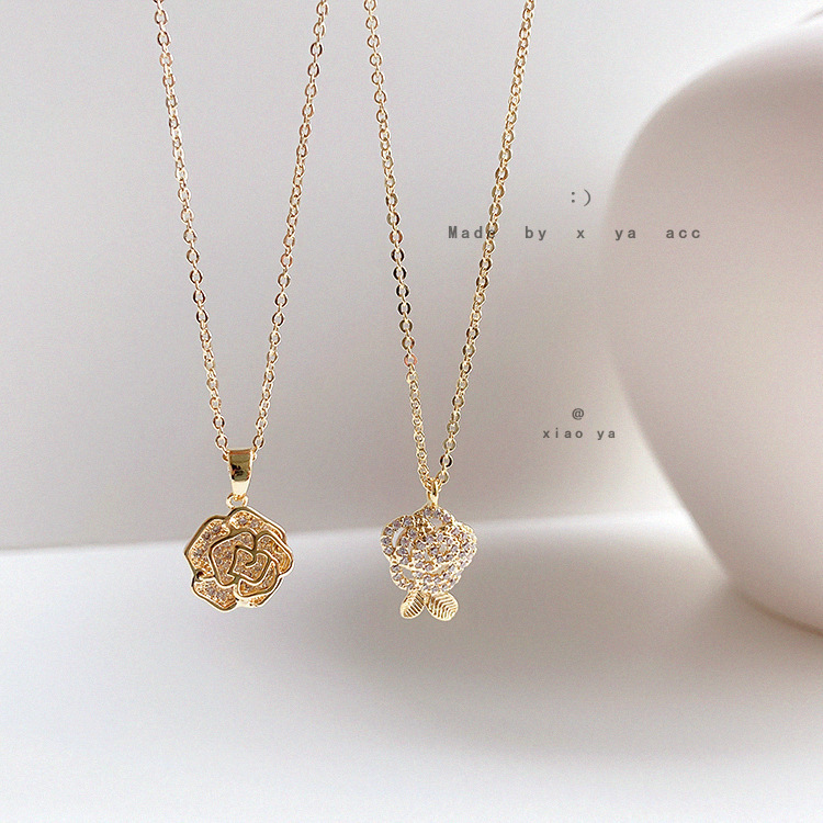 Zircon rose neck chain clavicle chain cool wind - Image 2