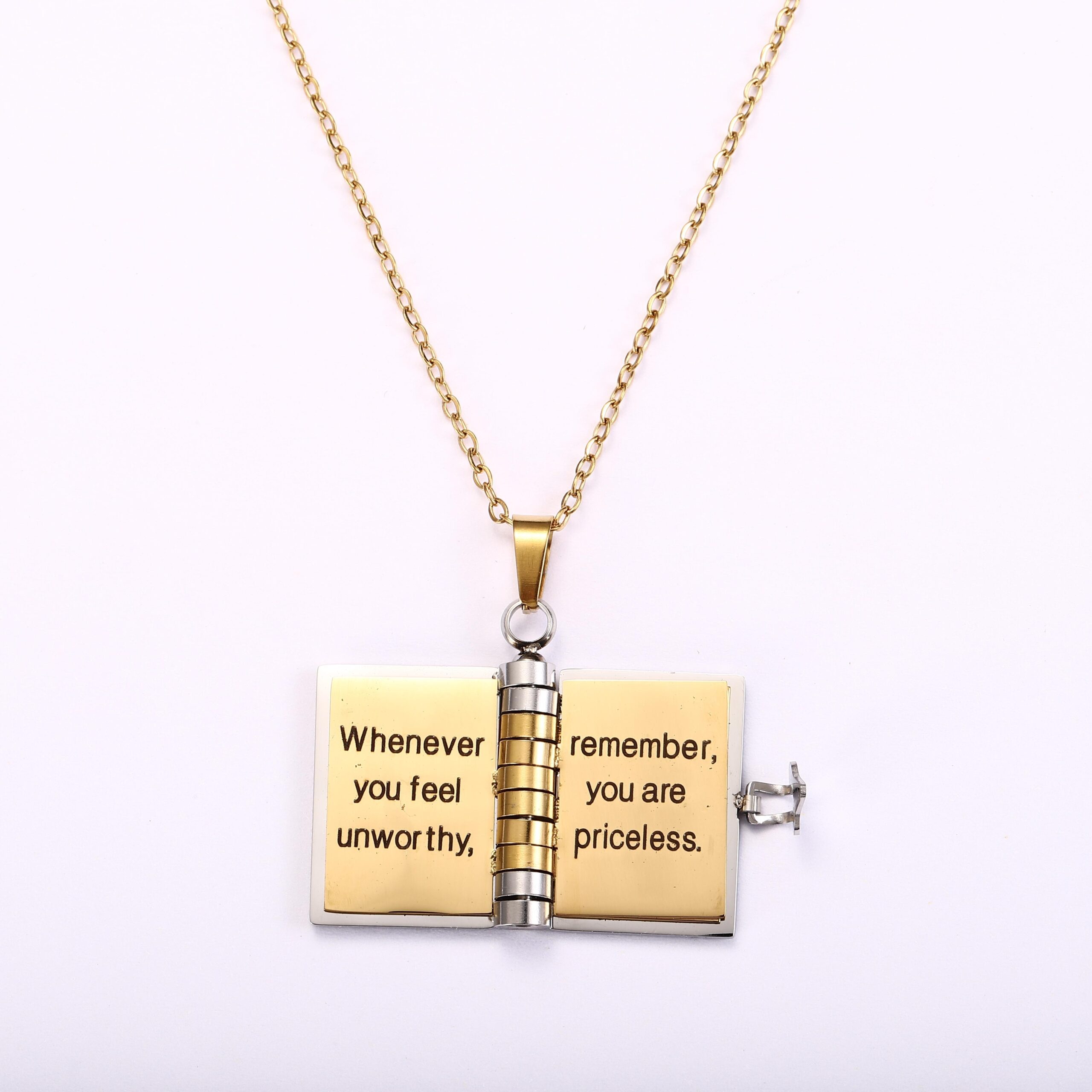 My Little Star Book Necklace For Daughter Son 18 Inch Stainless Steel Chain Gold Hardware Love Jewelry Birthday Graduation Gift - Image 6