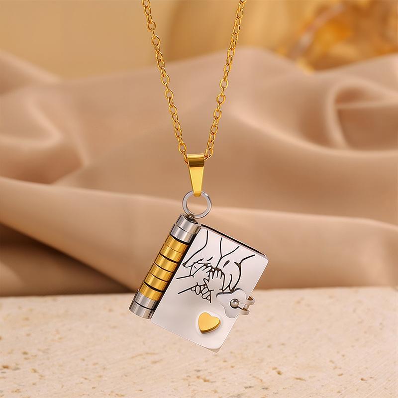 My Little Star Book Necklace For Daughter Son 18 Inch Stainless Steel Chain Gold Hardware Love Jewelry Birthday Graduation Gift - Image 3
