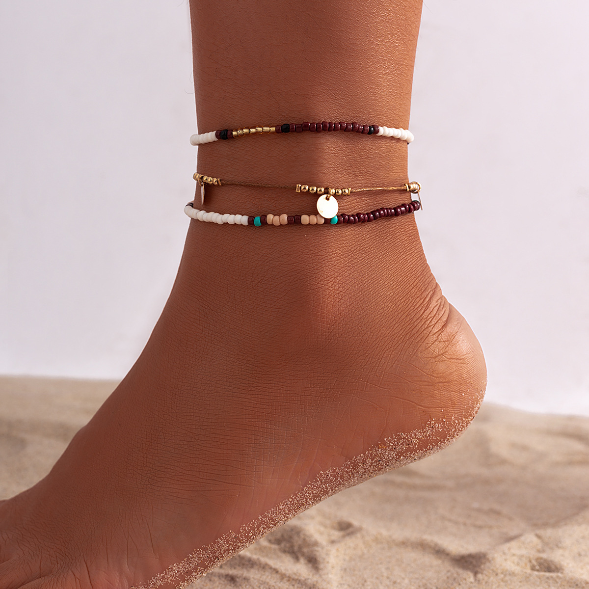 Bohemian Multi-layer Beaded Foot Ornaments Anklet - Image 6